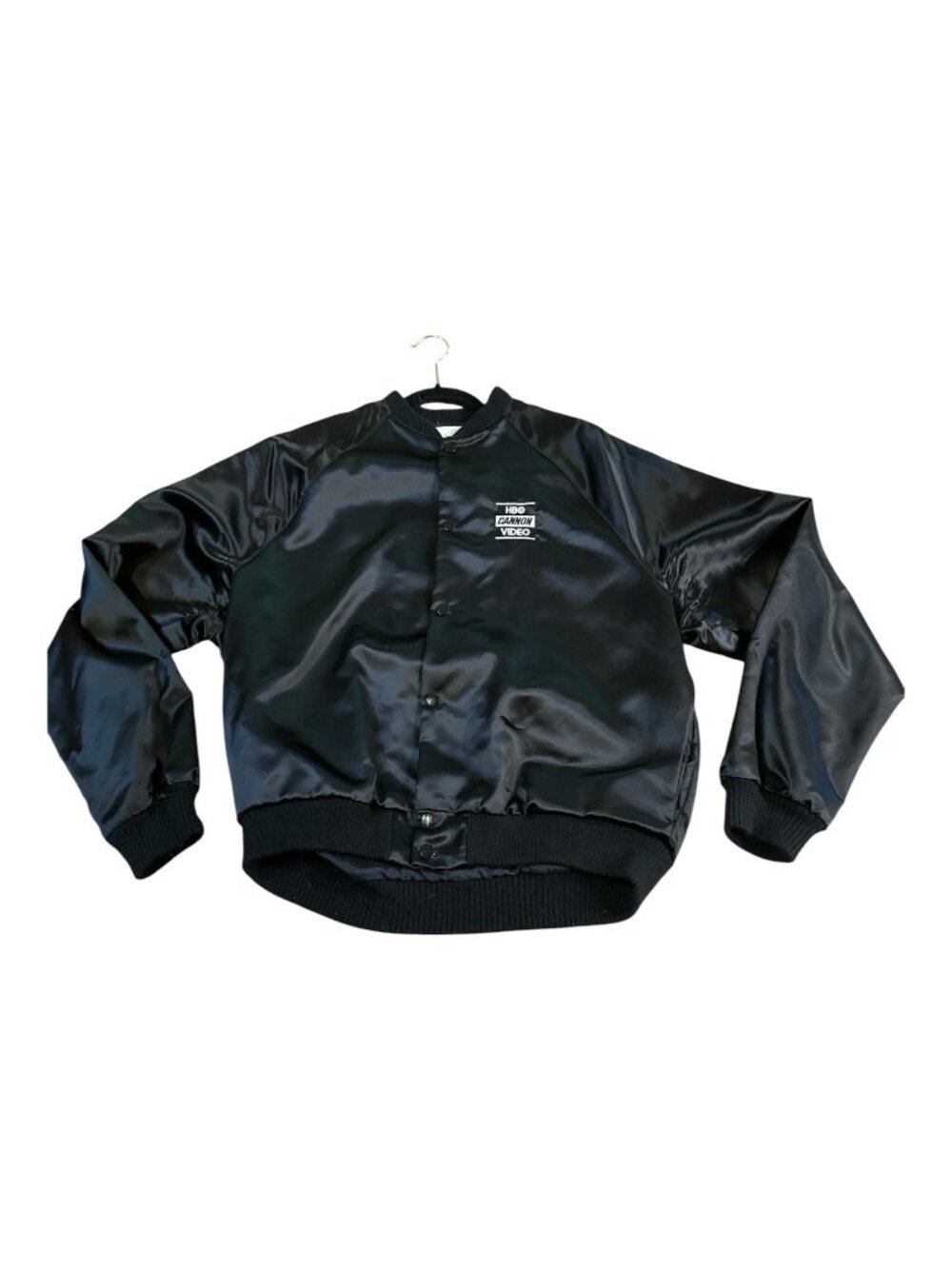 Vintage 80’s HBO "Raw Deal" Cannon Home Video Promo Satin Bomber Jacket Large